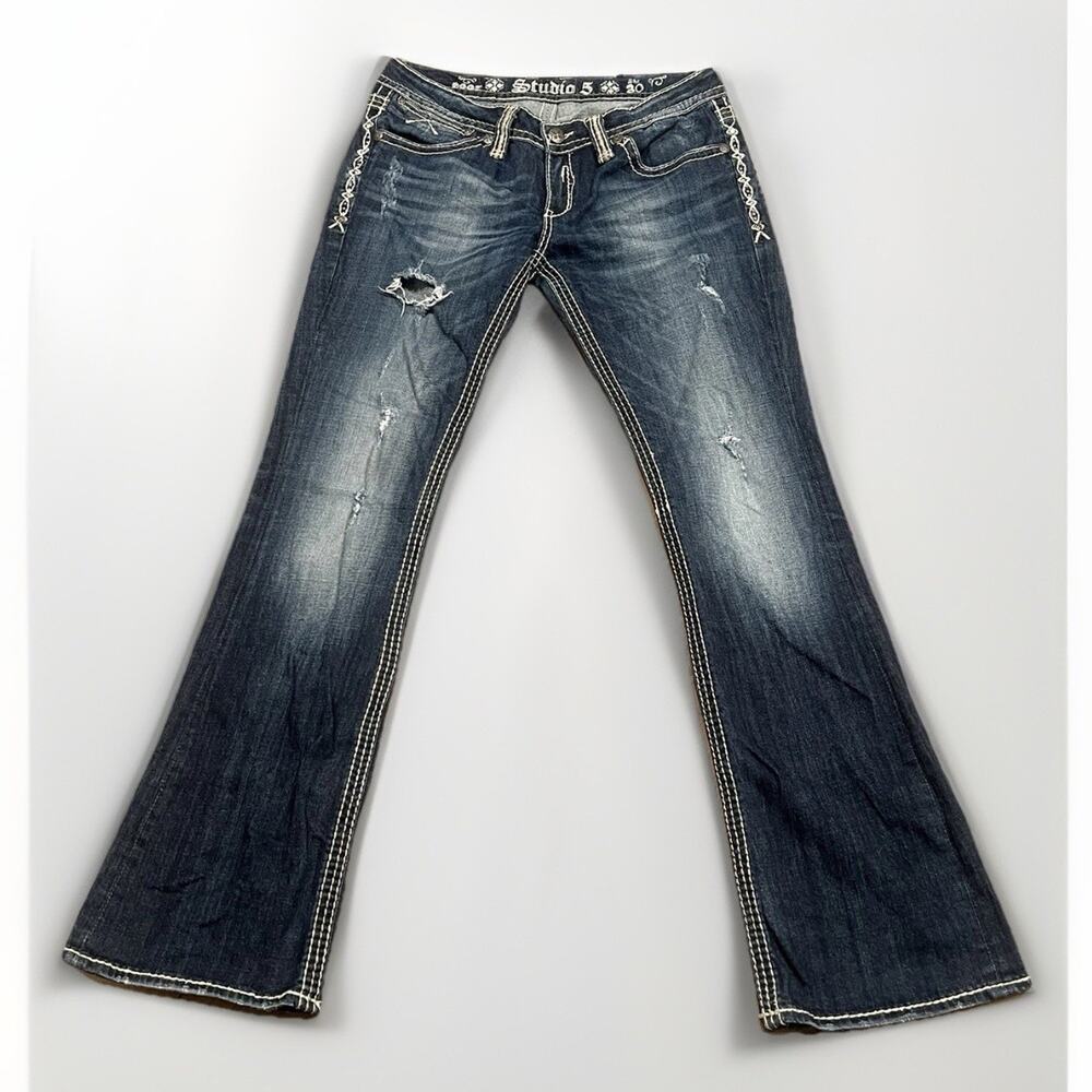 Studio 5 Women’s Sz 30 30x41 Low-Rise Bootcut Blue Jeans Y2k